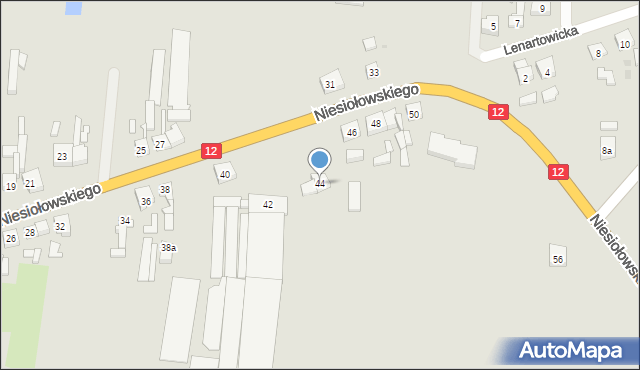 Pleszew, Niesiołowskiego Kazimierza, ks., 44, mapa Pleszew