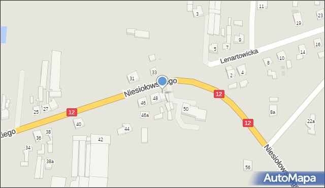 Pleszew, Niesiołowskiego Kazimierza, ks., 48a, mapa Pleszew