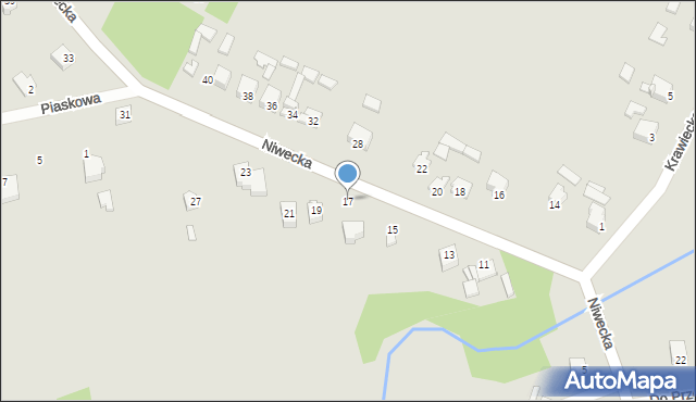 Poręba, Niwecka, 17, mapa Poręba