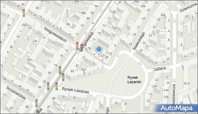 Poznań, Niegolewskich Andrzeja i Władysława, 2-4, mapa Poznania