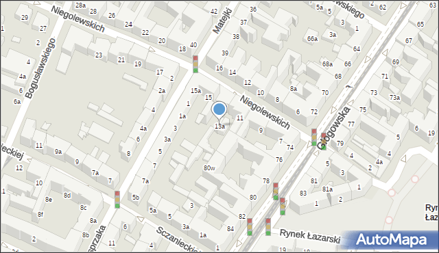 Poznań, Niegolewskich Andrzeja i Władysława, 13a, mapa Poznania