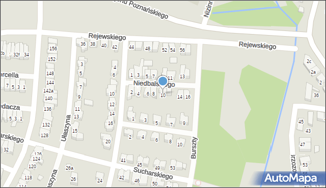 Poznań, Niedbalskiego Stanisława, 10, mapa Poznania