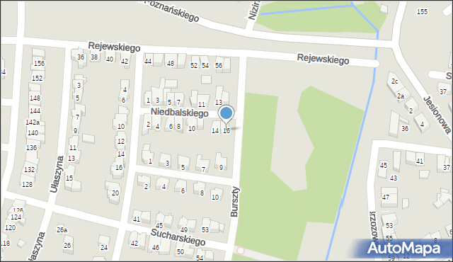 Poznań, Niedbalskiego Stanisława, 16, mapa Poznania