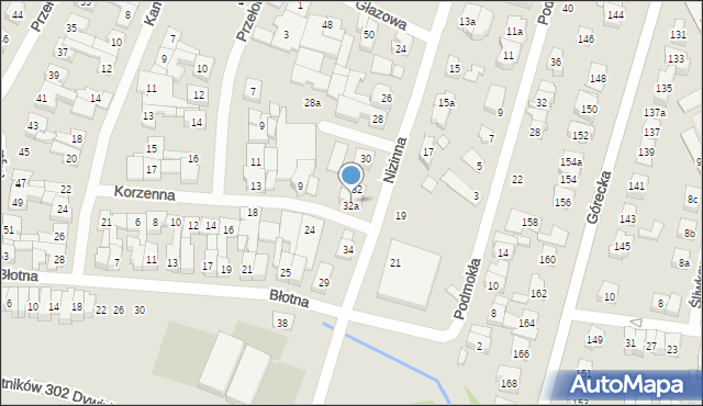 Poznań, Nizinna, 32a, mapa Poznania