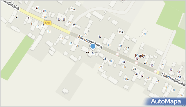 Prądy, Niemodlińska, 24, mapa Prądy