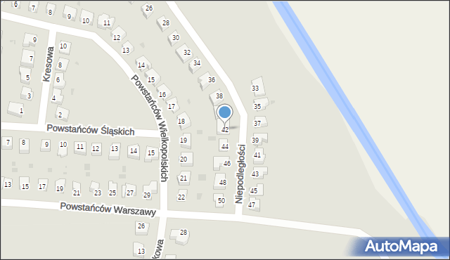 Prochowice, Niepodległości, 42, mapa Prochowice