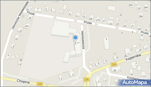 Pruszcz Gdański, Niemcewicza Juliana Ursyna, 1, mapa Pruszcz Gdański