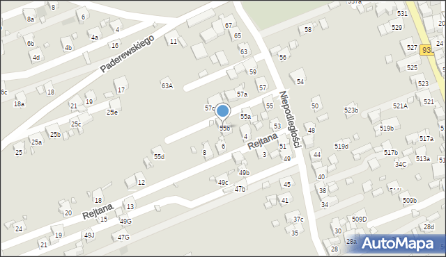 Pszów, Niepodległości, 55c, mapa Pszów