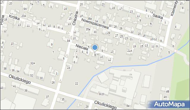 Radom, Niecała, 8, mapa Radomia
