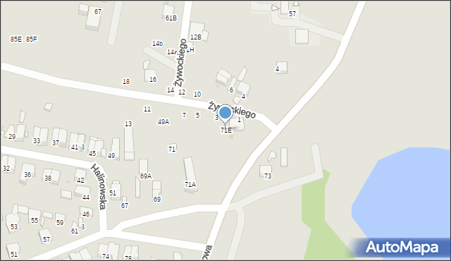 Radom, Nizinna, 71E, mapa Radomia