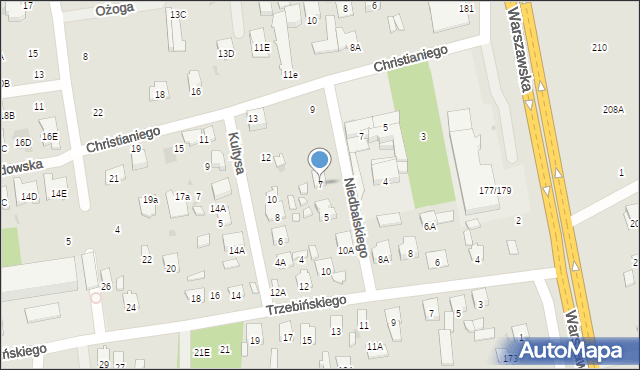 Radom, Niedbalskiego Aleksandra, 7, mapa Radomia