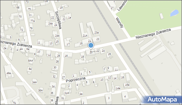 Radzionków, Nieznanego Żołnierza, 20, mapa Radzionków