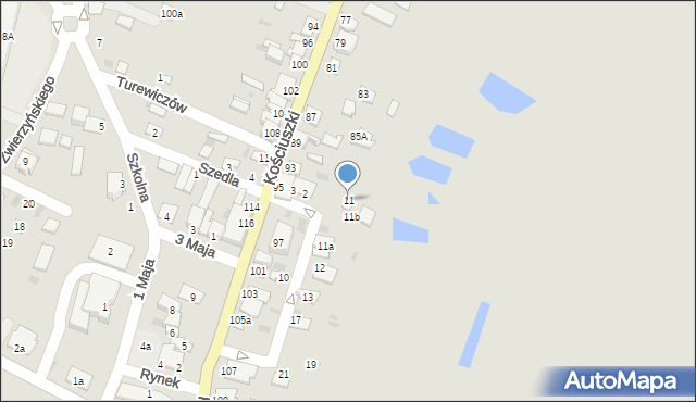 Rejowiec, Niecała, 11, mapa Rejowiec