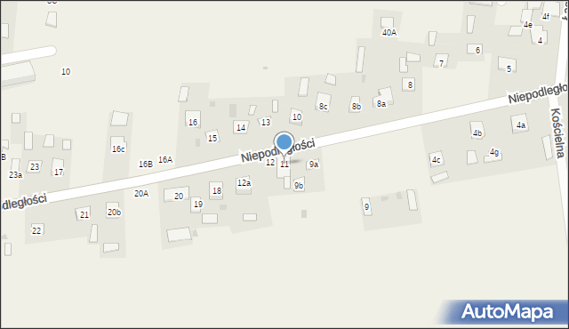 Ruda-Huta, Niepodległości, 11, mapa Ruda-Huta