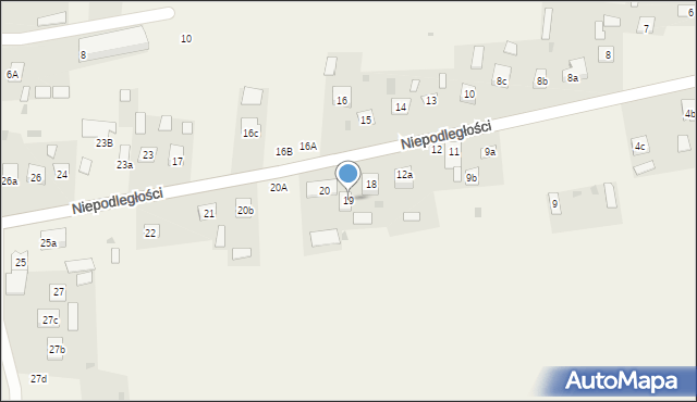 Ruda-Huta, Niepodległości, 19, mapa Ruda-Huta