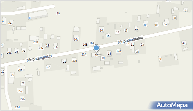 Ruda-Huta, Niepodległości, 20, mapa Ruda-Huta