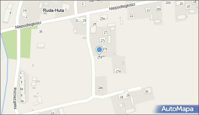 Ruda-Huta, Niepodległości, 27d, mapa Ruda-Huta