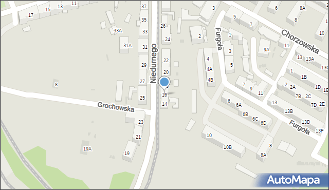 Ruda Śląska, Niedurnego Piotra, 16, mapa Rudy Śląskiej