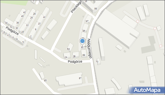 Ruda Śląska, Niedurnego Piotra, 91, mapa Rudy Śląskiej
