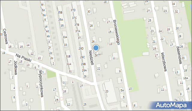 Ruda Śląska, Niedzieli Józefa, ks., 24, mapa Rudy Śląskiej