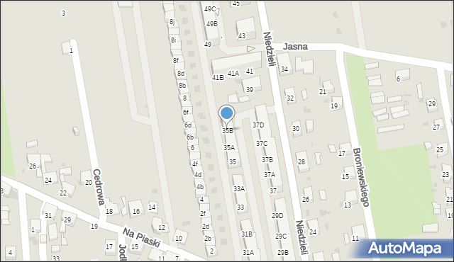 Ruda Śląska, Niedzieli Józefa, ks., 35B, mapa Rudy Śląskiej
