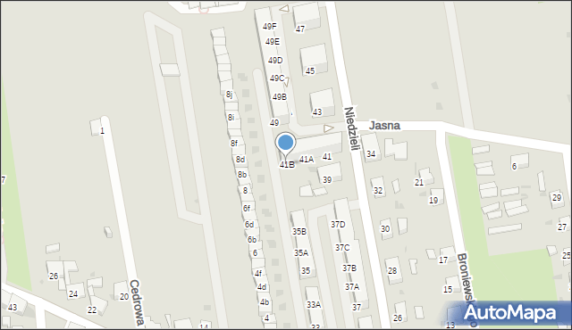 Ruda Śląska, Niedzieli Józefa, ks., 41B, mapa Rudy Śląskiej