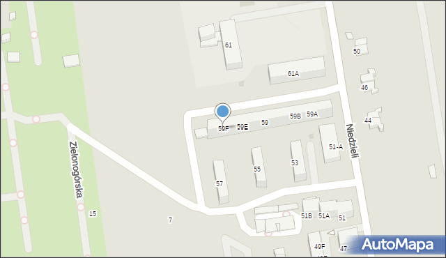 Ruda Śląska, Niedzieli Józefa, ks., 59F, mapa Rudy Śląskiej
