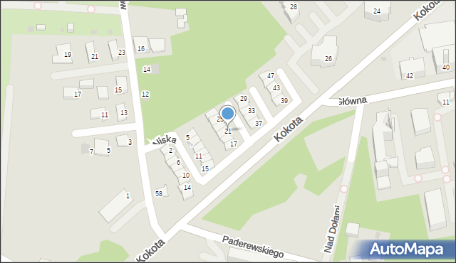 Ruda Śląska, Niska, 21, mapa Rudy Śląskiej