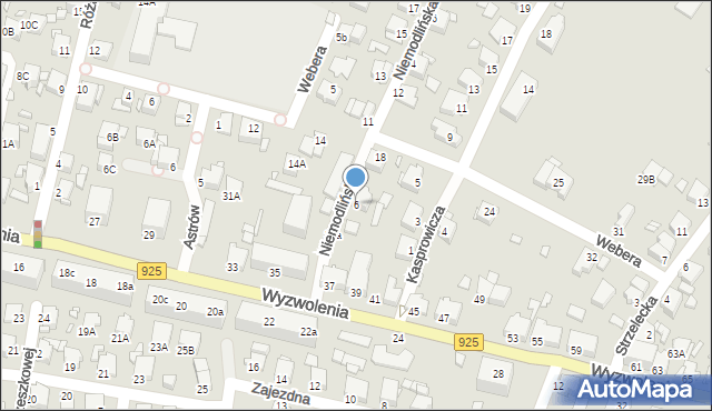 Rybnik, Niemodlińska, 6, mapa Rybnika