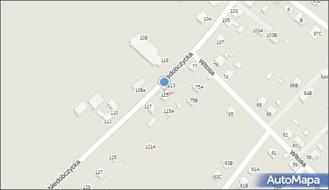 Rybnik, Niedobczycka, 115, mapa Rybnika