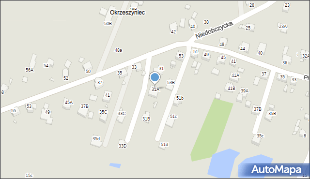 Rybnik, Niedobczycka, 31A, mapa Rybnika