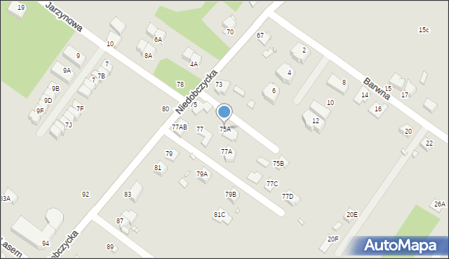 Rybnik, Niedobczycka, 75A, mapa Rybnika