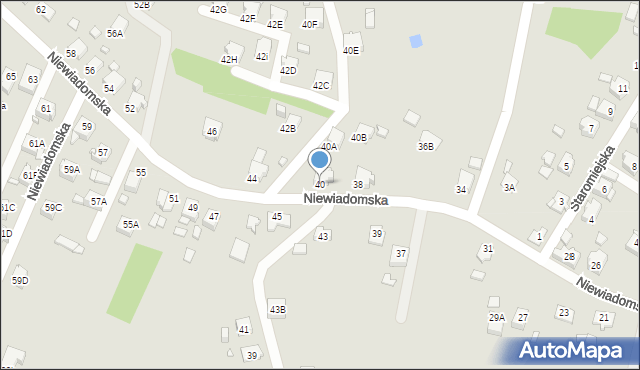 Rybnik, Niewiadomska, 40, mapa Rybnika