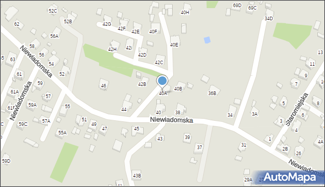 Rybnik, Niewiadomska, 40A, mapa Rybnika