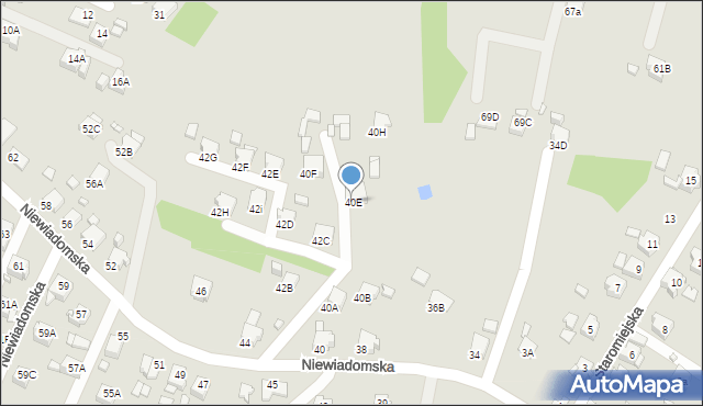 Rybnik, Niewiadomska, 40E, mapa Rybnika