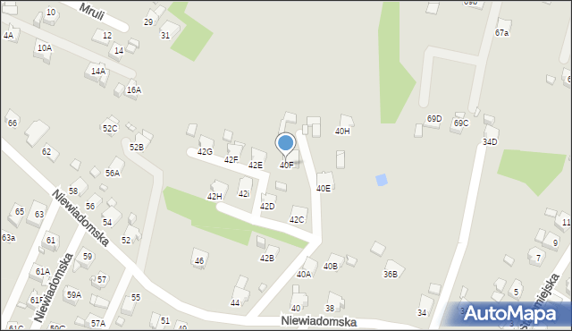 Rybnik, Niewiadomska, 40F, mapa Rybnika