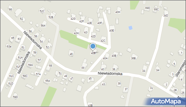 Rybnik, Niewiadomska, 42B, mapa Rybnika