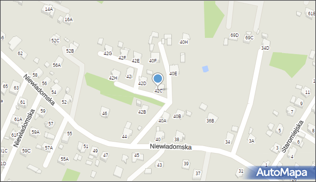 Rybnik, Niewiadomska, 42C, mapa Rybnika