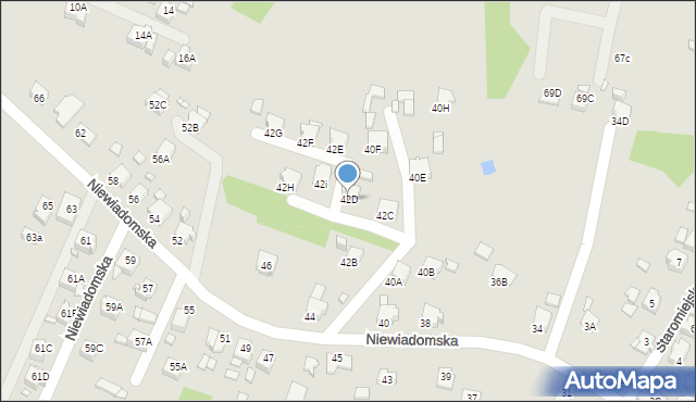 Rybnik, Niewiadomska, 42D, mapa Rybnika