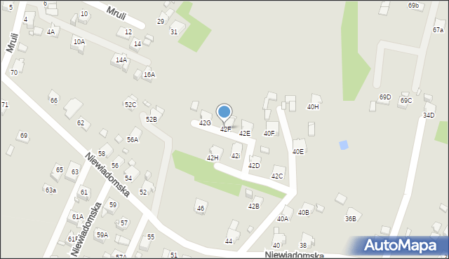 Rybnik, Niewiadomska, 42F, mapa Rybnika