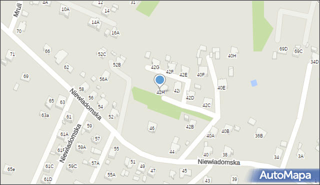 Rybnik, Niewiadomska, 42H, mapa Rybnika