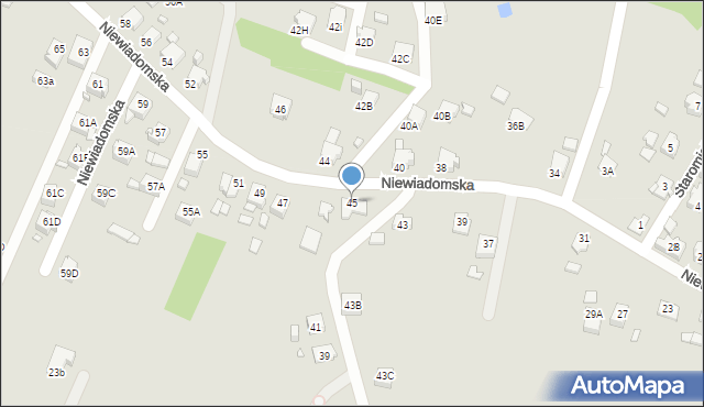 Rybnik, Niewiadomska, 45, mapa Rybnika