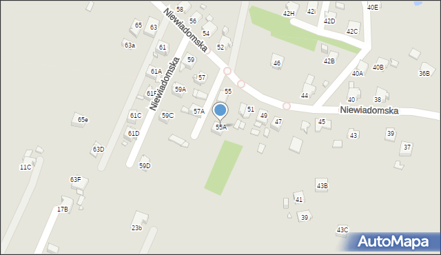 Rybnik, Niewiadomska, 55A, mapa Rybnika