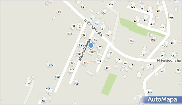 Rybnik, Niewiadomska, 59A, mapa Rybnika