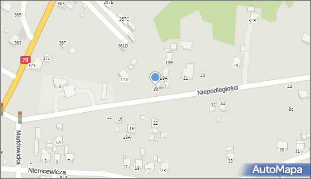 Rybnik, Niepodległości, 19, mapa Rybnika