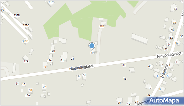 Rybnik, Niepodległości, 29, mapa Rybnika