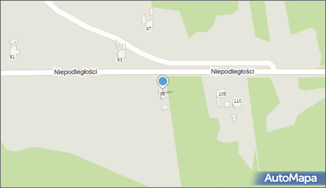 Rybnik, Niepodległości, 98, mapa Rybnika