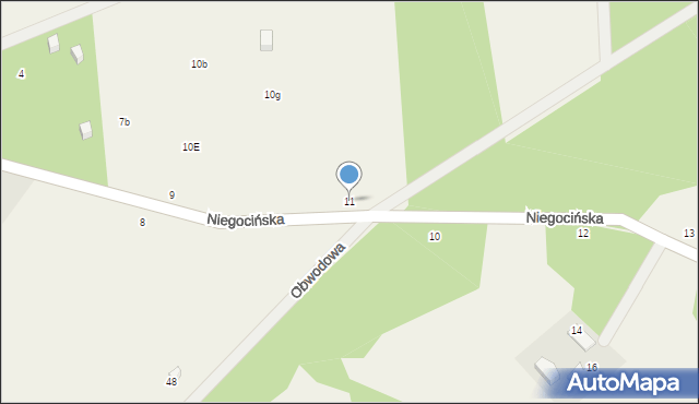 Rydzewo, Niegocińska, 11, mapa Rydzewo