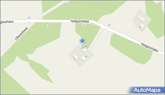 Rydzewo, Niegocińska, 14, mapa Rydzewo