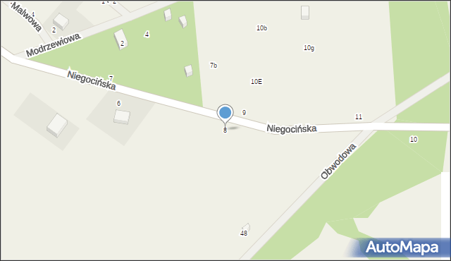 Rydzewo, Niegocińska, 8, mapa Rydzewo